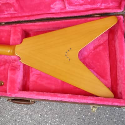 Epiphone '58 Korina Flying V Left-Handed 2023 - Aged Natural (White Pickguard) image 8