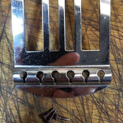 RARE Vintage Pre War 1939 Harmony Sears and Roebuck Silvertone Stella Parlor Cowboy Guitar Tailpiece Luthier Parts image 2