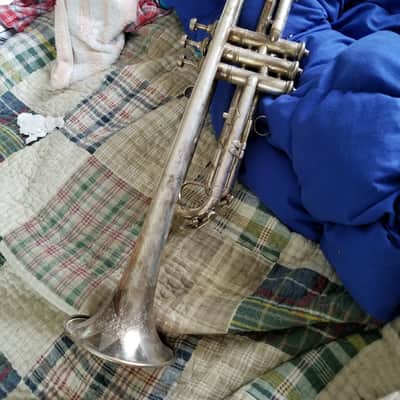 The New Yorker 1920's Silver Plated Trumpet Peashooter Perfect Project! new pics image 1