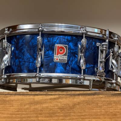 1960's Premier Hi-Fi  5.5x14" Blue Pearl Snare Drum image 2