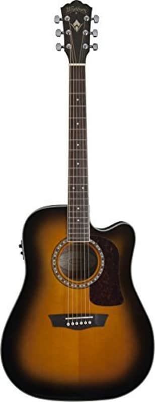 Washburn Heritage 10 Series Dreadnought Cutaway Acoustic Electric Guitar, Tobacco Burst (HD10SCETB-O-U) image 1