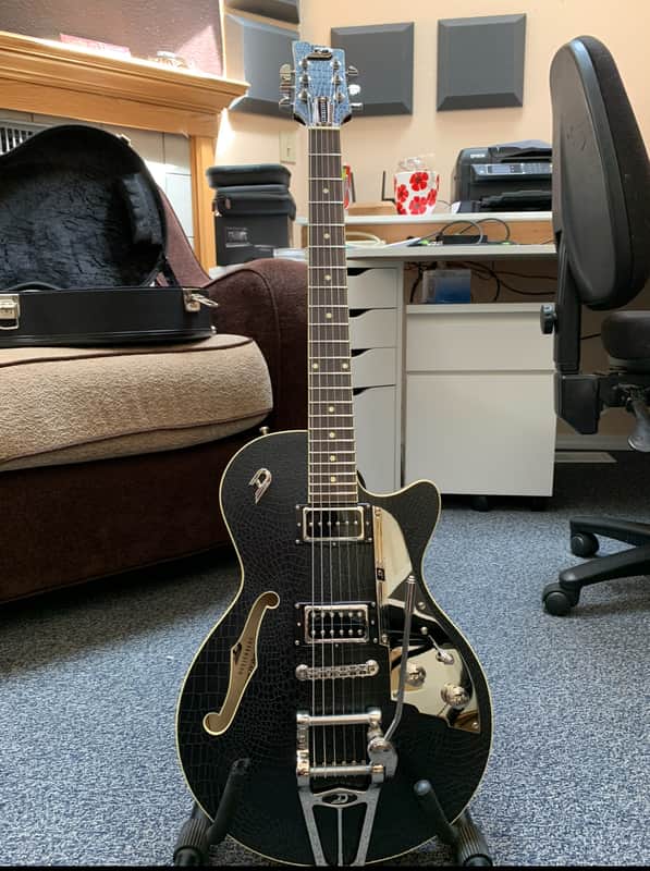 Duesenberg Starplayer TV Outlaw (Gator Skin) 2019 - Black “gator skin” image 1