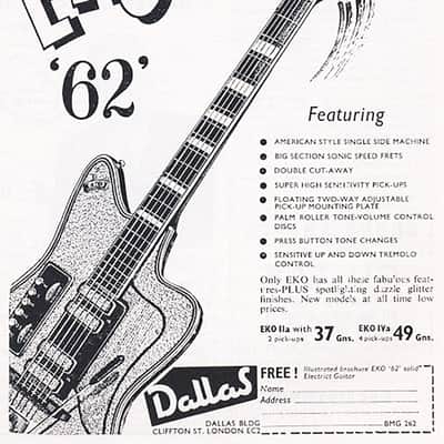 Eko Ekomaster 400 Offset Guitar - Four Pickups, Cool Knobs - All Original - Modern Faux Tweed Case - 1961 image 24