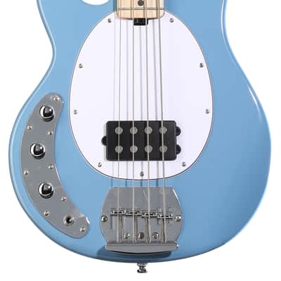 Sterling By Music Man StingRay RAY4 Left-handed Bass Guitar - Chopper Blue image 3