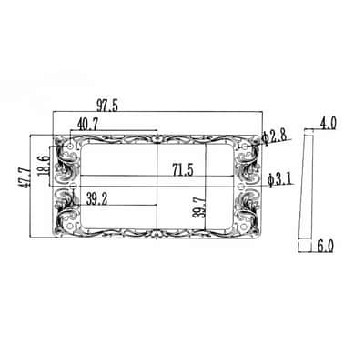 Electric Guitar or Bass Humbucker Pickups Cover Frame Flat Top Pickup Mounting Rings image 4