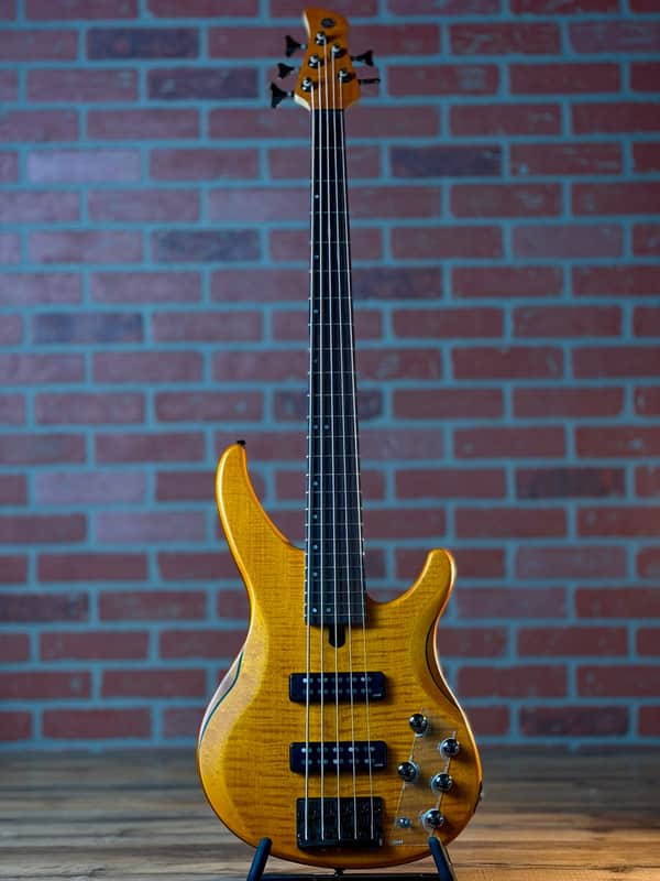 Yamaha TRBX605FM 5-String Electric Bass Guitar - Matte Amber image 1