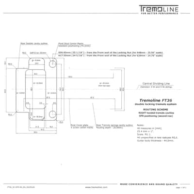 Tremoline FT36-R3-SP Stainless Steel double locking tremolo + R3 (42.8mm) Locking Nut, low profile image 15
