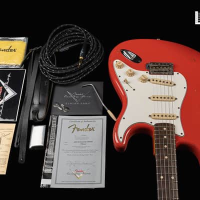 2010 Fender Custom Shop Masterbuilt Yuriy Shishkov 1960 Stratocaster Fiesta Red Relic MusicMesse NAMM NOS One Off Abigail Ybarra Hand-Wound image 10
