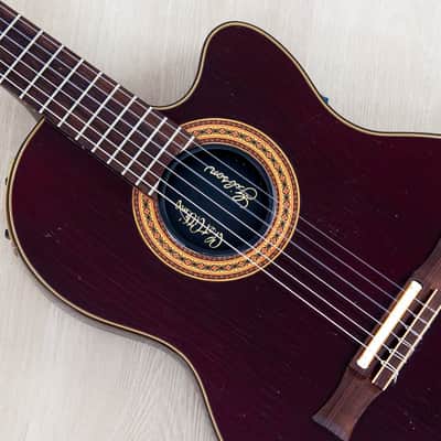1993 Gibson Chet Atkins CE Classical Wine Red Cutaway Acoustic Electric Nylon String Guitar w/ Case & Tags, Yamano image 7