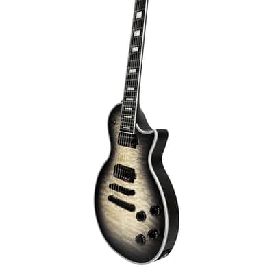 10S GF Modern 7 String Quilted Maple Single Cut Electric Guitar Open Core Black Burst Matte image 9