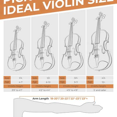 Violin 4/4 Full Size Set Fiddle, Handcrafted Starter Acoustic Violins Kit with Solid Wood Side Board, Lightweight Hard Case for Beginners, Teens, Child, Kids Age 12+, Adults, Right Handed image 2