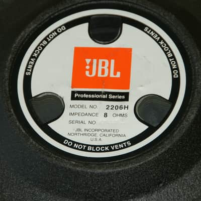 JBL 2206H Pro Series 8 ohms 12" Speaker Made in USA image 5
