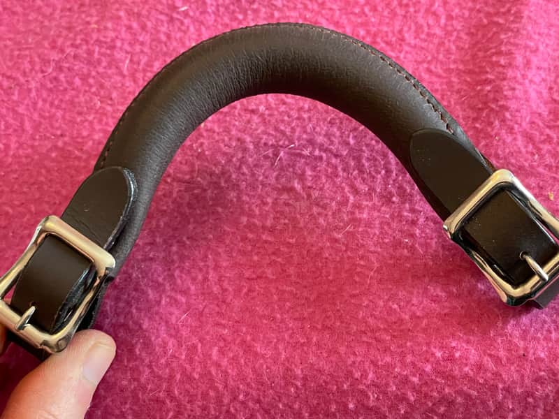 Leather BROWN buckle handle for Gibson case Guild Gretsch TKL Les Paul L5 es 275 SG Flying V / replaces figure 8 handle image 1