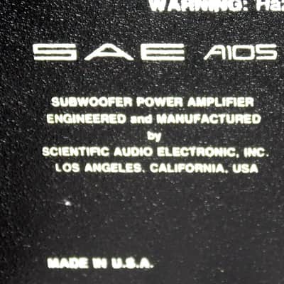 SAE A105 100W Subwoofer Power Amplifier image 3