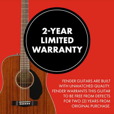 Fender Acoustic Guitar, CD-60S, with 2-Year Warranty, Dreadnought Classic Design with Rounded Walnut Fingerboard, Glossed Finish, All-Mahogany Construction image 7