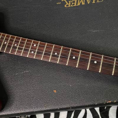 1979 - 1981 Hamer USA Standard Explorer Flame Top Transparent Cherry - Kahler Trem - Extremely RARE! Original Hamer Case - Four Digit Serial # 0583 image 3