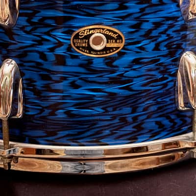 Slingerland 12" Rack Tom Drum Blue Agate Vintage 60's - 70's image 2