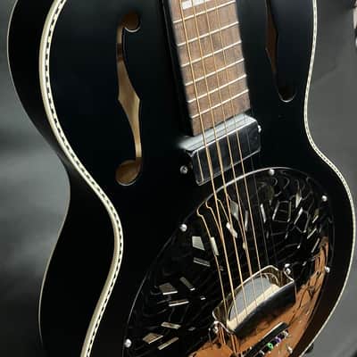 Recording King Dirty 30's Minnie Bucker Acoustic-Electric Resonator Guitar Matte Black image 5