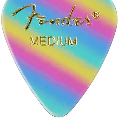Fender 351 Premium Celluloid Guitar Picks - MEDIUM, RAINBOW - 12-Pack (1 Dozen) image 2