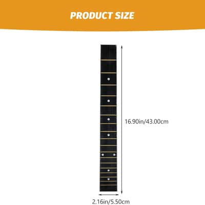 Acoustic Guitar Fretboard Guitar Neck Replacement Wood Guitar Fingerboard Folk Guitar Fretboard Unfinished Parts for DIY Electric Acoustic Guitar Accessory 38inch Black Guitar Accessory image 2