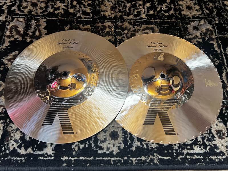 Zildjian 13.25" K Custom Hybrid Hi-Hat Cymbals (Pair) - Traditional / Brilliant image 1