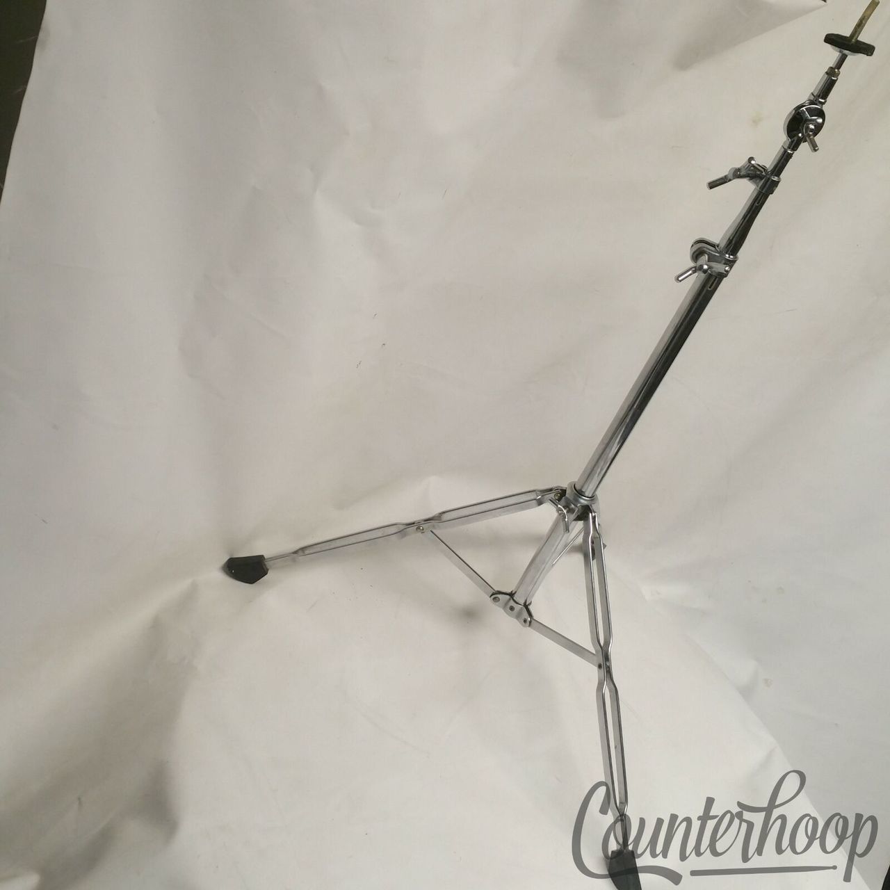 Pearl Crash/Ride Straight Cymbal Stand Double-Braced Heavy Duty Vintage 70s EXC — main photograph