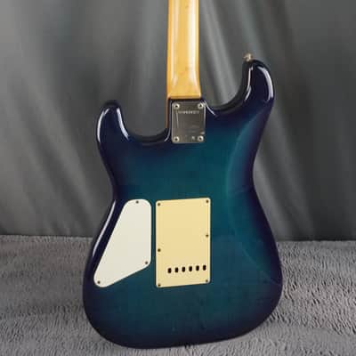 Fernandes “The Function” ST-45C MIJ Electric Guitar Blue Burst Flame Top w/ Fernandes Hard Case image 3