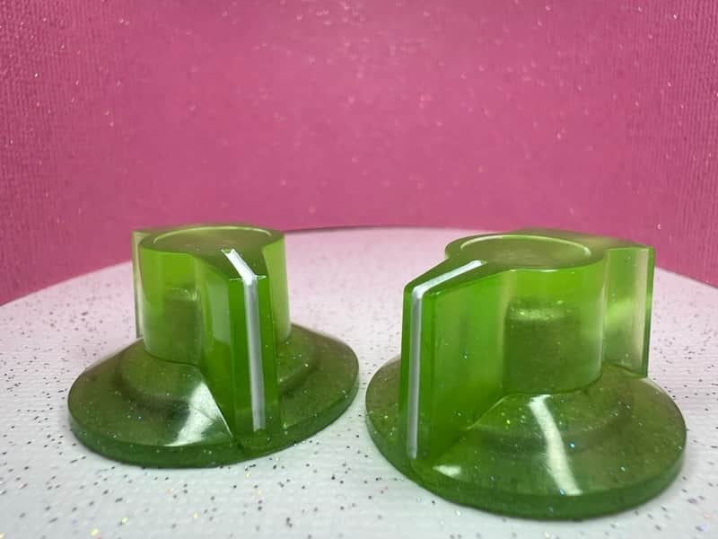 Knobably Moog Style Pointer Knobs - Lime Glow in the Dark (Green) (Set of 2) image 1