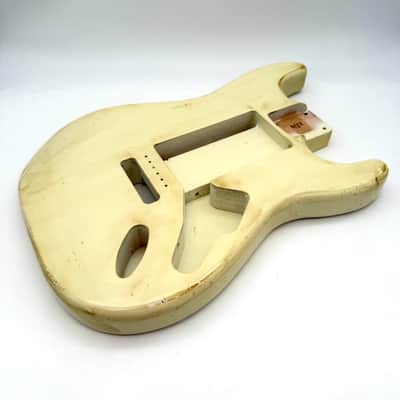 MJT Aged Relic Nitro Jazzmaster Body - Vintage White | Reverb