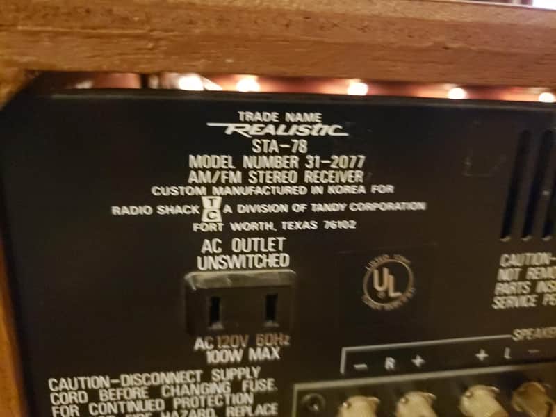 Realistic STA-78 AM/FM stereo receiver image 1