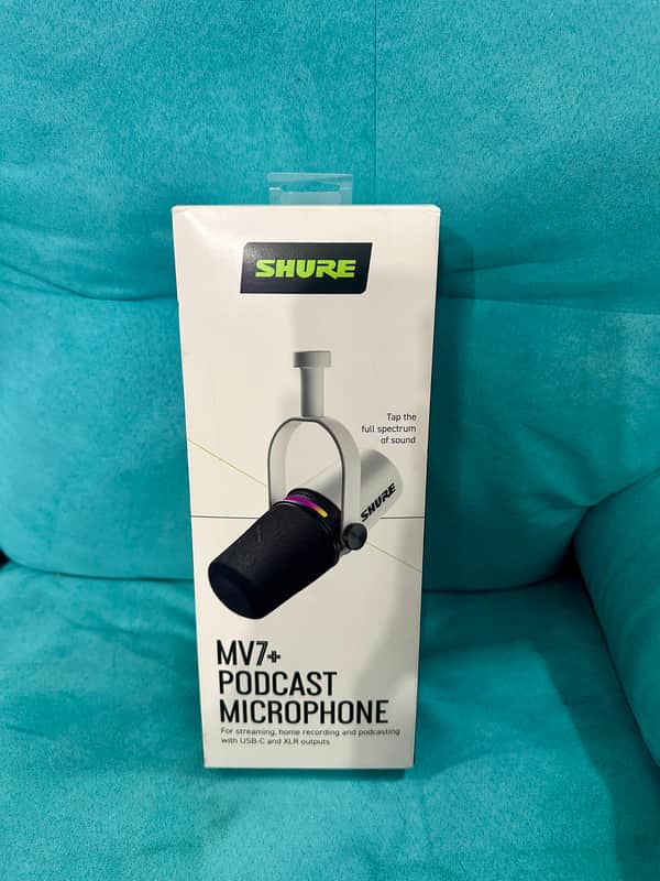 Shure MV7+ Hybrid Podcast Microphone - White image 1
