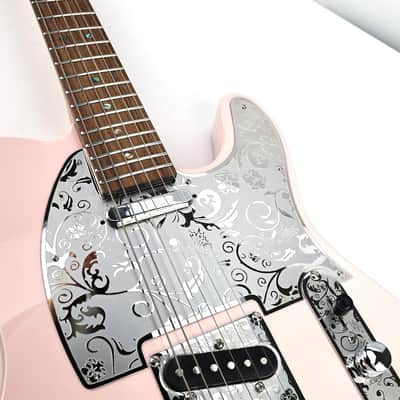 Stainless Steel Pickguard Scratch Plate 8 Holes SS Single-Coil Pickups Metal Engraving Electric Guitar Pickguard Compatible with USA/Mexican Telecaster Tele Modern Style Guitar Parts(Chrome) image 3