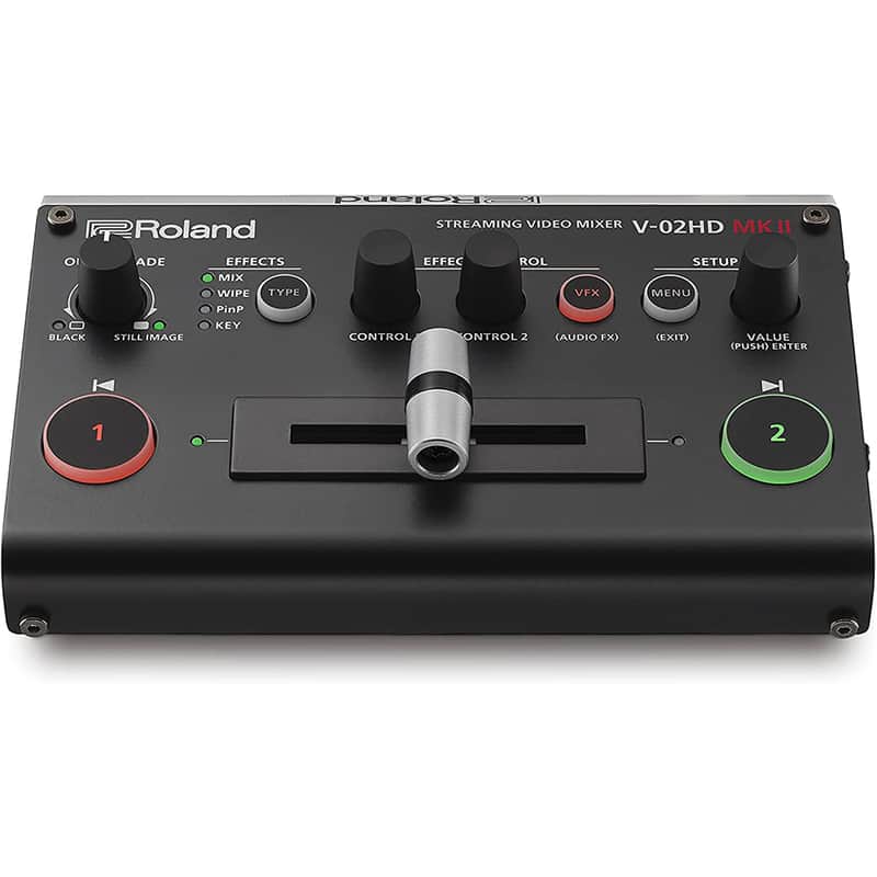 Roland V-02HD MK II Multi-Format Audio/Video Mixer for Professional Streaming with Two HDMI Cameras, 10-Channel Audio Mixing, and Video Effects (V-02HD MK II) image 1