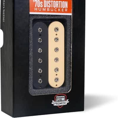 StewMac 70s Distortion Humbucker Pickup, Bridge Position, Zebra Exposed Coils image 2