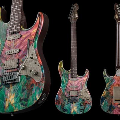 ESP Exhibition Limited EX24-02 Snapper Custom Shop 2024 - Multiple Colored Stabilized finish w/Super Natural/See Thru Black image 1