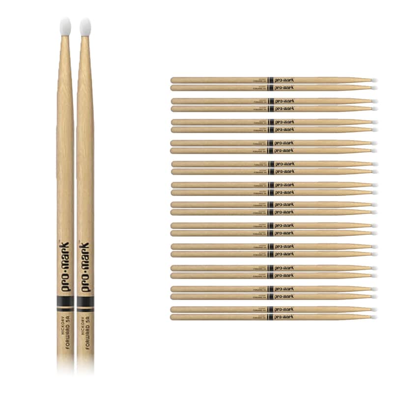 12 Pairs ProMark 5A Nylon Tip TX5AN Hickory Drum Sticks image 1