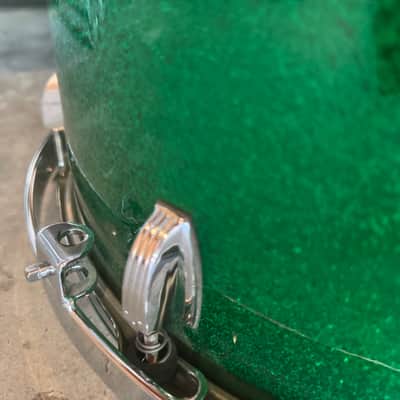 Bryan Hitt's REO Speedwagon 2000s Ludwig Classic Maple With Complete Hardware - Green Sparkle image 25