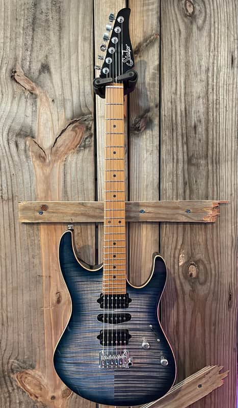 Suhr Modern Plus, Faded Trans Whale Blue Burst, Roasted Maple Neck image 1