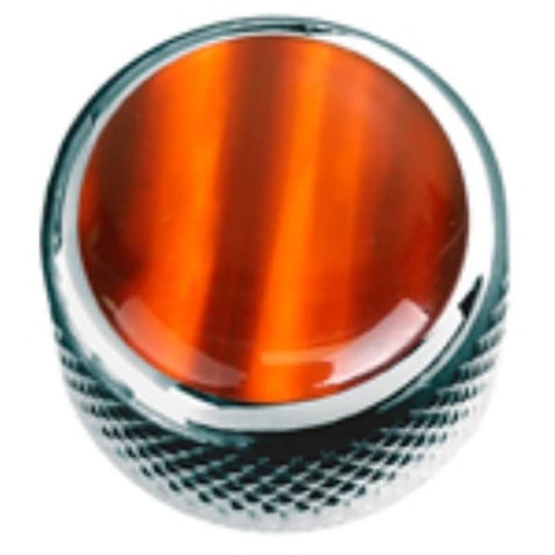 Q-Parts Chrome Knob with Acrylic Tortoise Dome image 1