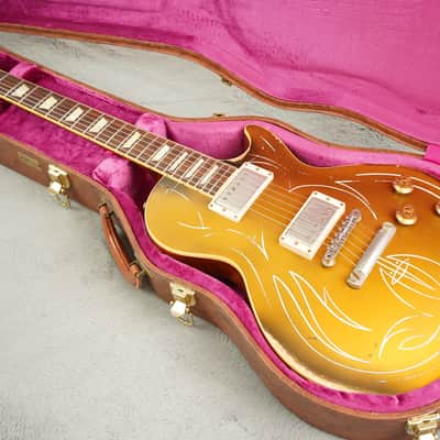 2014 Gibson Billy Gibbons Pinstripe Les Paul Goldtop, Aged / Signed image 3