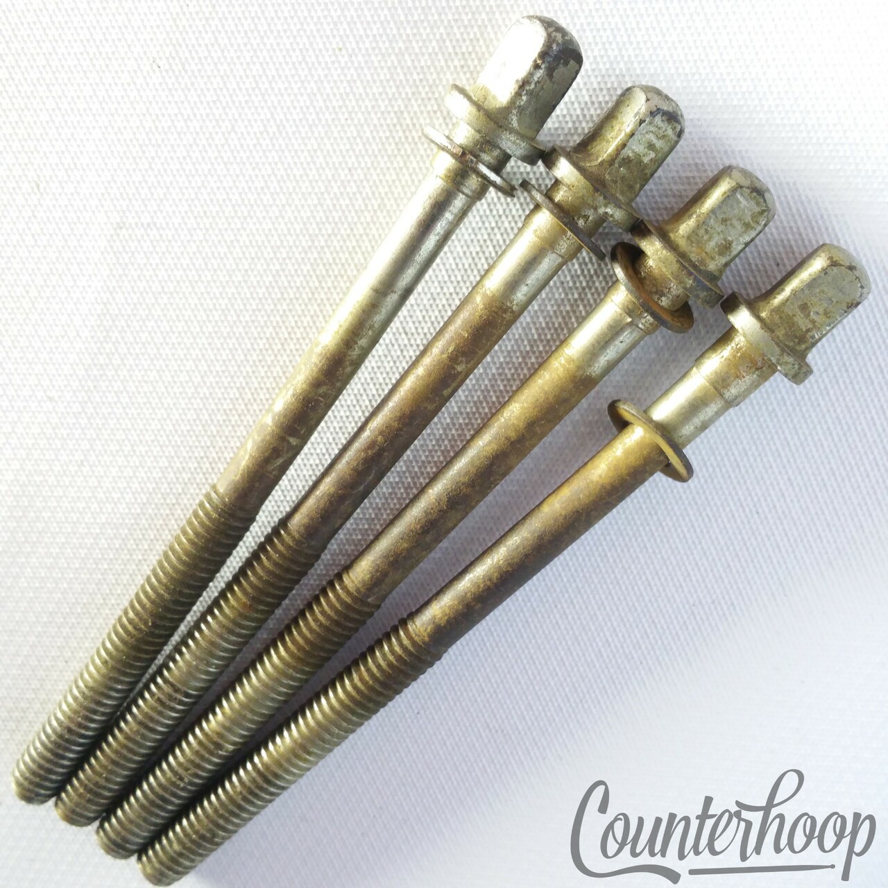 Leedy&Ludwig 3 1/8" 4x Tension T-Rods Snare/Tom Drum Nickel Plating Vintage 50s — main photograph