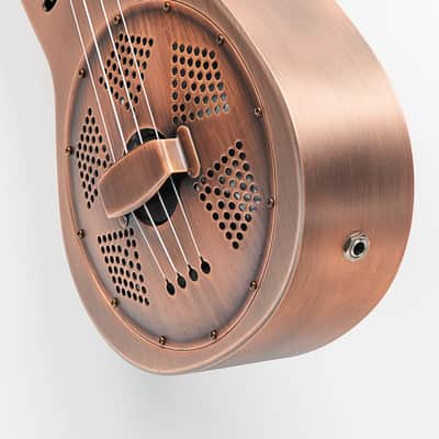Kala Brushed Copper Baritone Resonator Ukulele with Bag image 7