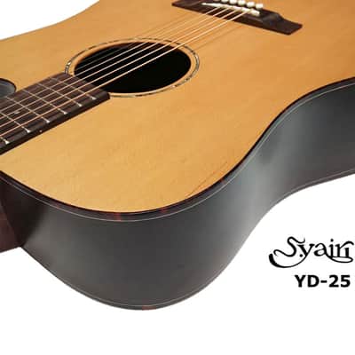 S.Yairi YD-25C Solid Sitka Spruce & Rosewood Dreadnaught acoustic guitar with cutaway image 6