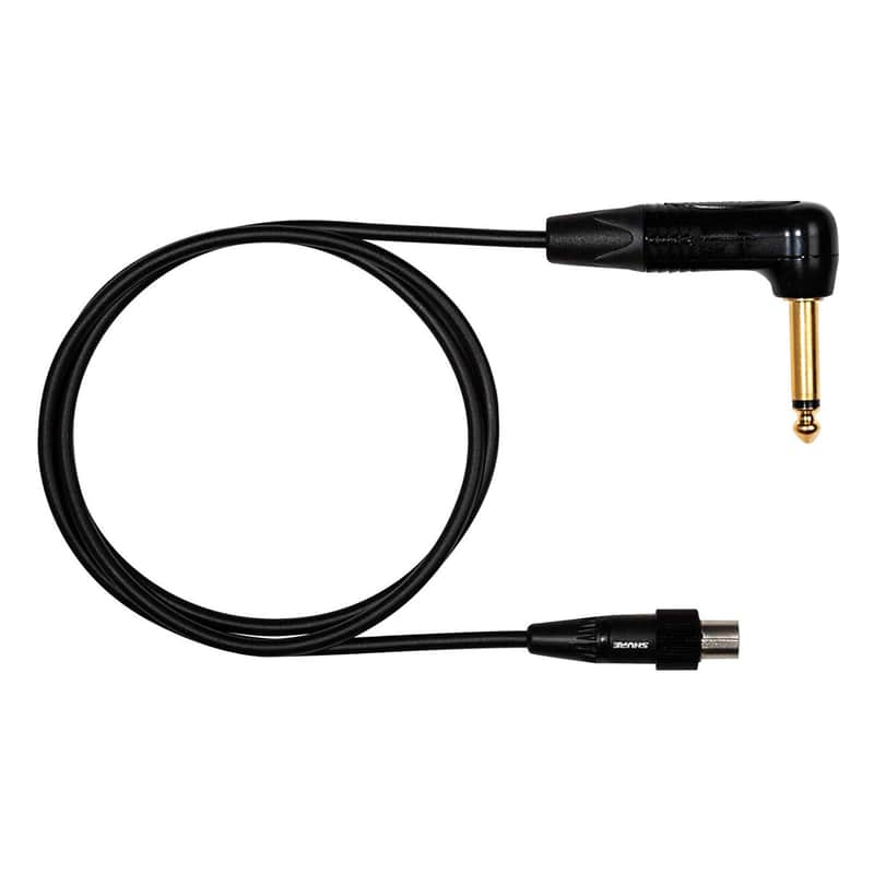 Shure WA307 3’ Premium Guitar Cable, with Right Angle ¼ Inch Neutrik Connector image 1