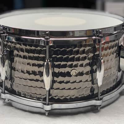 Gretsch S1-6514-BSH Full Range Series Hammered Steel 6.5x14" Snare Drum 2012 - Present - Hammered Black Nickel Over Steel image 2