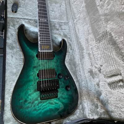 ESP E-II Horizon FR-7 2021 Black Turquoise Burst image 1