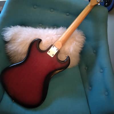 Global Double Cut 1960s Red Burst w/Black Pearl Pickguard image 4