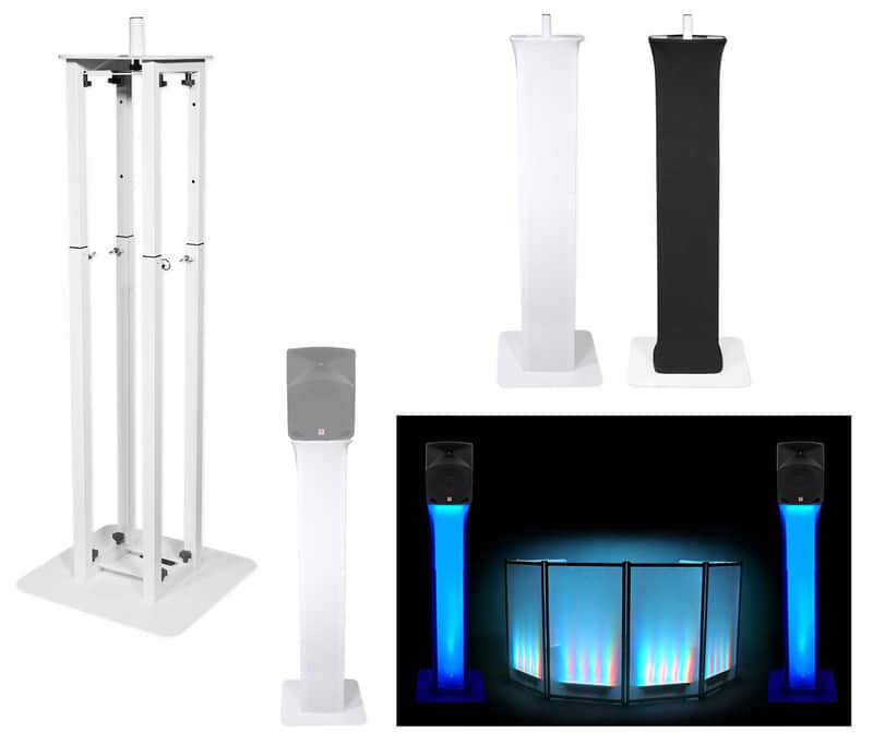 (1) Rockville White Adjustable Totem Stand For Rockville RPG10 10" Speaker image 1