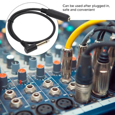 Audio Cable 0.5m 1/4in Mono Right Angle 6.35mm Male to Female Stereo Extension Cable for Microphone image 4