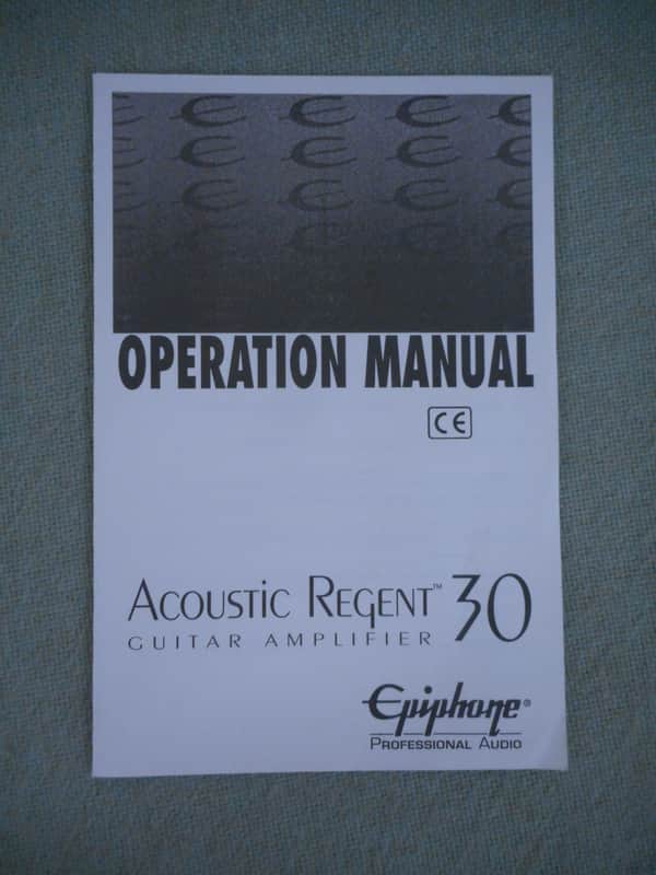 Epiphone Acoustic Regent 30 Amplifier Operation Manual Late 90's image 1